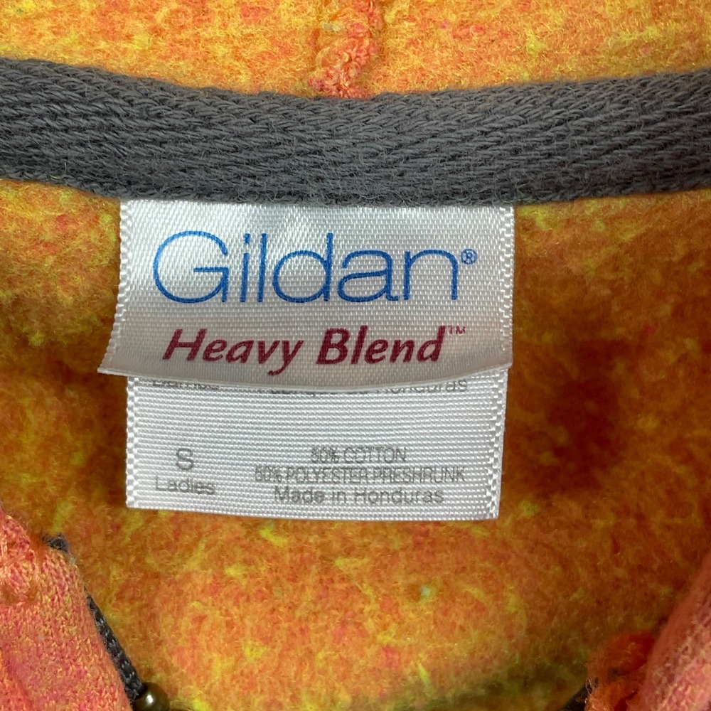 Gildan Full Zip Hoodie Womens Small Orange Alaska Moose Graphic Heavy Blend - Picture 5 of 10
